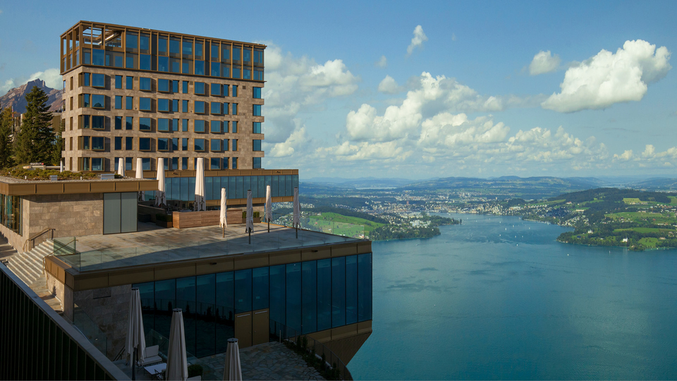 Burgenstock Hotel & Alpine Spa view from water