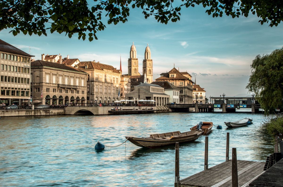 Zurich Old Town view from the river